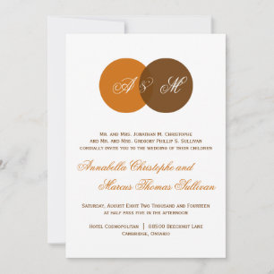 Invitación a la boda de la caída del doble monogra