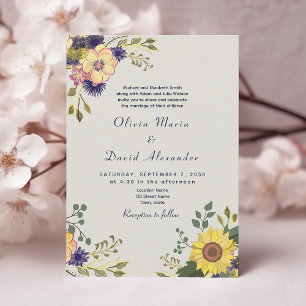 Invitación a la boda de la caída del girasol