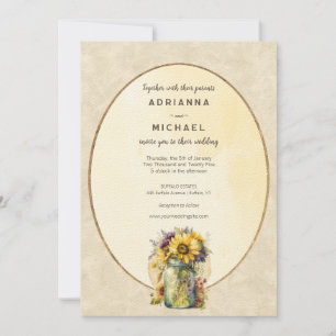 Invitación a la boda de la caída del girasol ruso