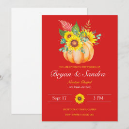 Invitación a la boda de la caída del girasol y la