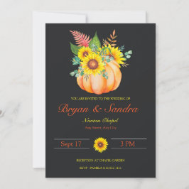 Invitación a la boda de la caída del girasol y la