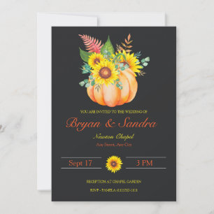 Invitación a la boda de la caída del girasol y la 