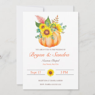 Invitación a la boda de la caída del girasol y la