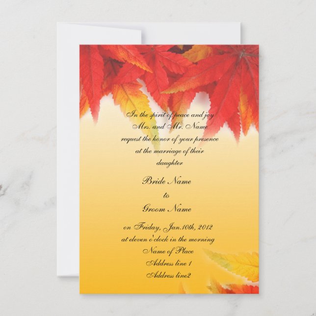 Invitación a la boda de la caída del rojo (Anverso)