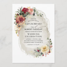 Invitación a la boda de la caída floral de la flor
