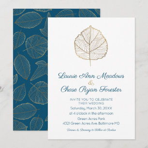 Invitación a la boda de la caída mínima de la hoja