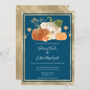 Invitación a la boda de la calabaza de otoño rústi