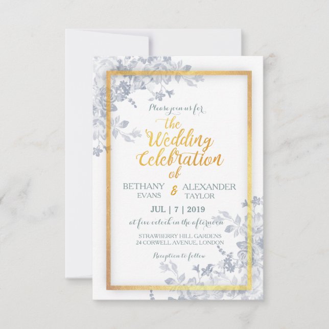 Invitación a la boda de la caligrafía del marco do (Anverso)