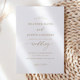 Invitación a la boda de la caligrafía elegante y r