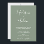 Invitación a la boda de la caligrafía verde sabia<br><div class="desc">Invitación a la boda de la caligrafía verde sabio. Esta bonita invitación es perfecta para el boda minimalista.</div>