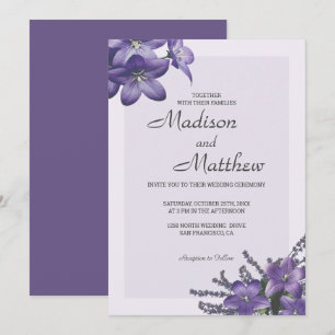 Invitación a la boda de la Campanula púrpura