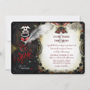 Invitación a la boda de la carta de amor de Hallow