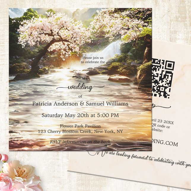 Invitación a la boda de la cascada del cerezo Blos (Subido por el creador)