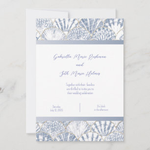 Invitación a la boda de la caseta azul claro
