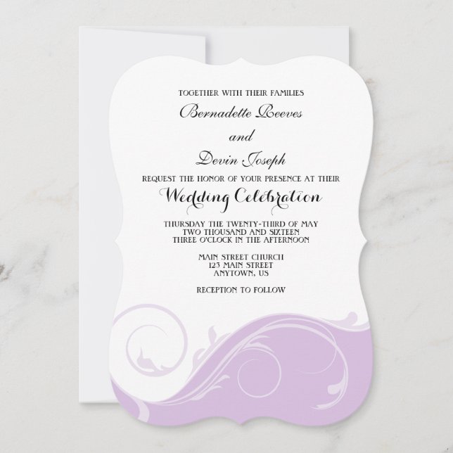 Invitación a la boda de la caseta de barniz floral (Anverso)