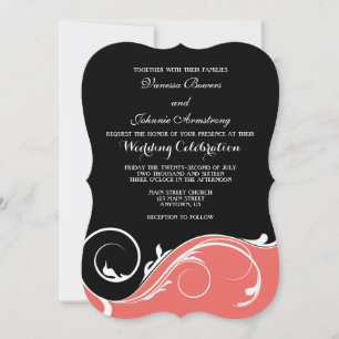 Invitación a la boda de la caseta de barniz negro
