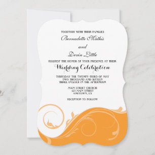 Invitación a la boda de la caseta de Swirl floral