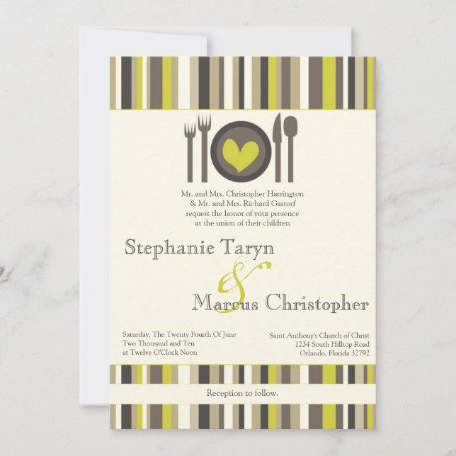 Invitación a la boda de la cena en China moderna (Anverso)