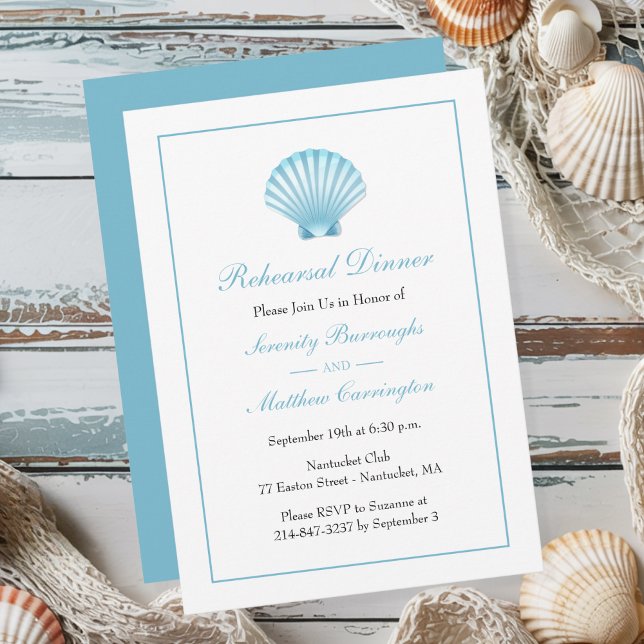 Invitación a la boda de la cena en Seashell Beach (Subido por el creador)