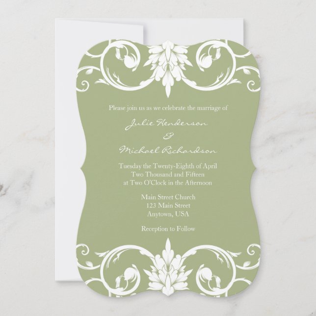 Invitación a la boda de la chaqueta de barniz flor (Anverso)