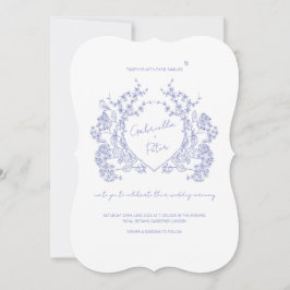 Invitación a la boda de la Chinoiserie azul