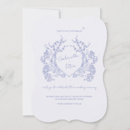 Invitación a la boda de la Chinoiserie azul