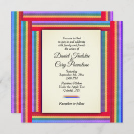 Invitación a la boda de la cinta arcoiris