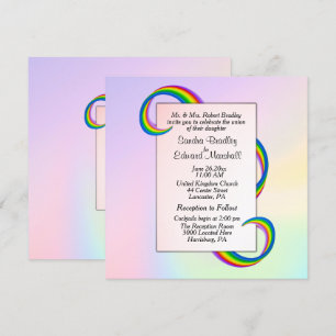 Invitación a la boda de la cinta arcoiris