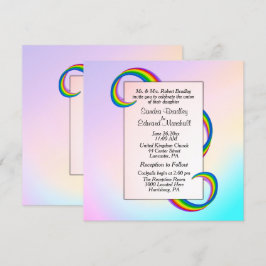 Invitación a la boda de la cinta arcoiris