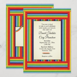 Invitación a la boda de la cinta arcoiris