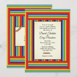 Invitación a la boda de la cinta arcoiris