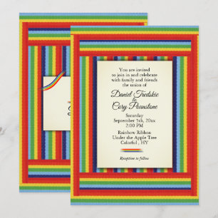 Invitación a la boda de la cinta arcoiris