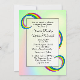 Invitación a la boda de la cinta arcoiris