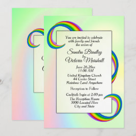Invitación a la boda de la cinta arcoiris