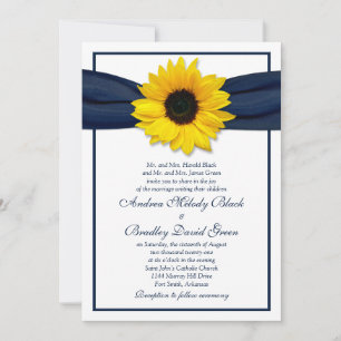 Invitación a la boda de la cinta azul de la marina