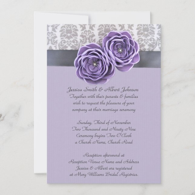 Invitación a la boda de la cinta de la cinta de la (Anverso)