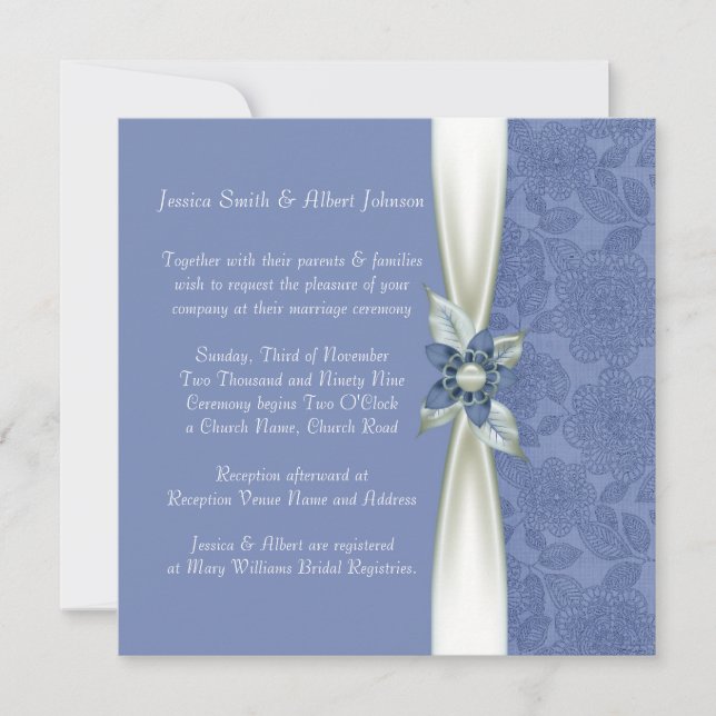 Invitación a la boda de la cinta de la cinta de la (Anverso)