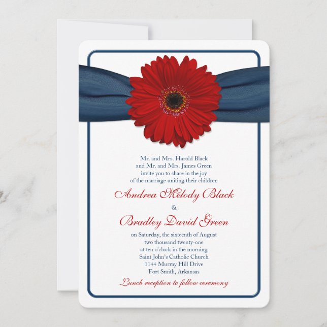 Invitación a la boda de la cinta de la Marina de D (Anverso)