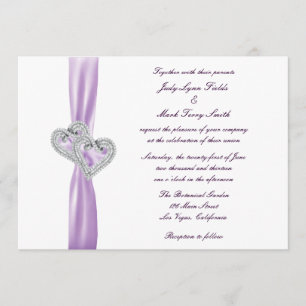 Invitación a la boda de la cinta de lavanda del co