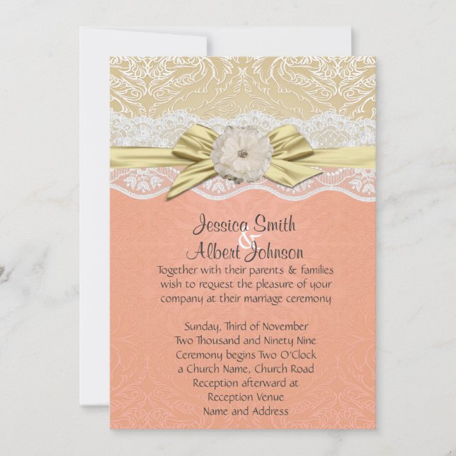 Invitación a la boda de la cinta de opciones de en (Anverso)