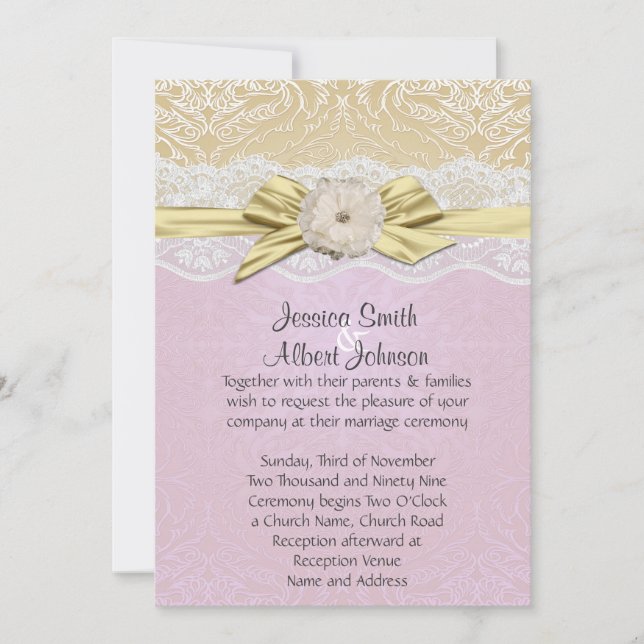 Invitación a la boda de la cinta de opciones de en (Anverso)