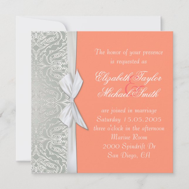 Invitación a la boda de la cinta de opciones de lu (Anverso)