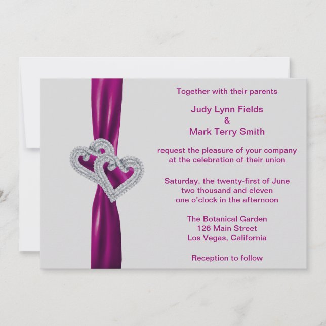 Invitación a la boda de la cinta de opciones de pe (Anverso)