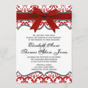 Invitación a la boda de la cinta roja