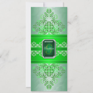 Invitación a la boda de la cinta verde esmeralda