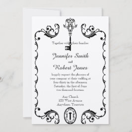 Invitación a la boda de la clave blanca y negra