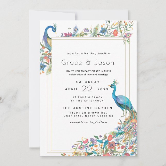 Invitación a la boda de la colección de Julio | Az (Anverso)