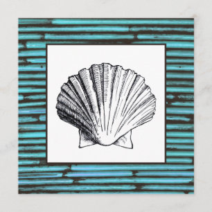 Invitación a la boda de la concha marina Aqua Bamb