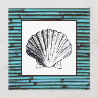 Invitación a la boda de la concha marina Aqua Bamb