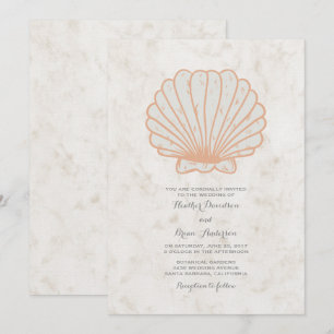 Invitación a la boda de la concha marina rusa nara